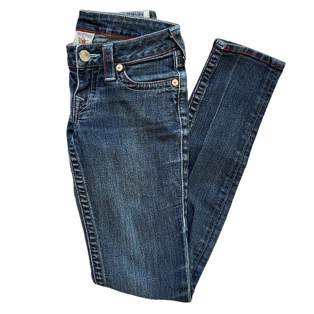 True Religion Womens Skinny Jeans 26 Blue Denim Low Rise Classic Transitional